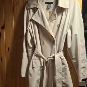 New York & Company Beige Double-Breasted Trench Coat